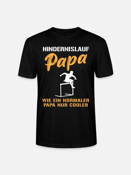 Cool hurdle running dad - Stanley/Stella CRAFTER Unisex Organic T-Shirt - black