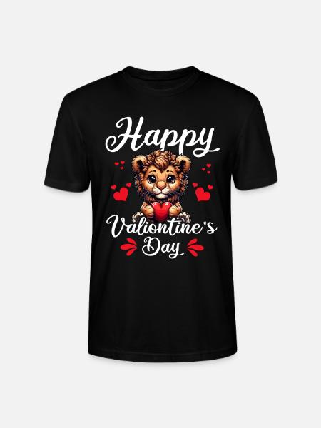 Lion Saint-Valentin Drôle - T-shirt bio CRAFTER Stanley Stella Unisexe - noir