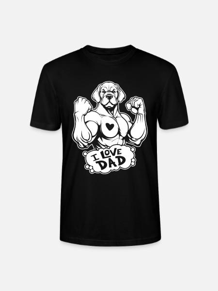 Labrador I Love Dad - Stanley/Stella CRAFTER Unisex Organic T-Shirt - black