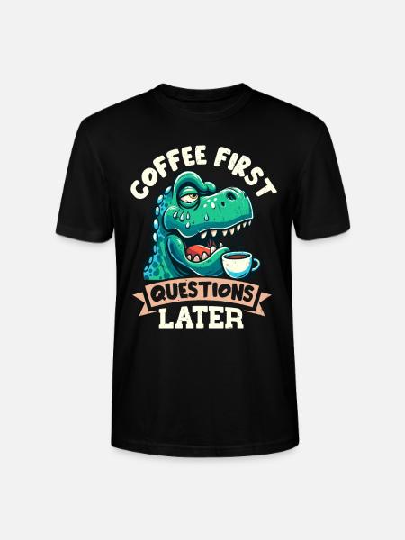 Grumpy Trex Dinosaur With - Stanley/Stella CRAFTER Unisex Organic T-Shirt - black