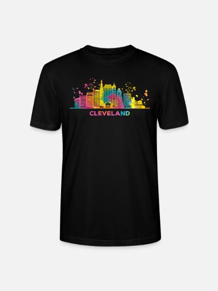 Clevelander Skyline Cleveland - Stanley/Stella CRAFTER Unisex Organic T-Shirt - black