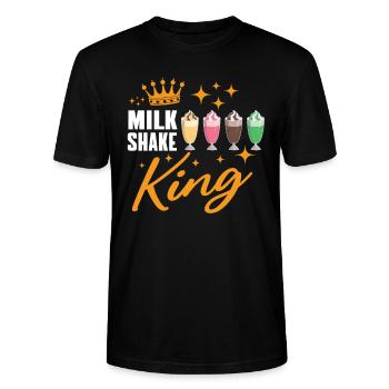 Roi du milkshake - T-shirt bio CRAFTER Stanley Stella Unisexe - noir - Devant - Alina (178cm) & Michal (187cm)