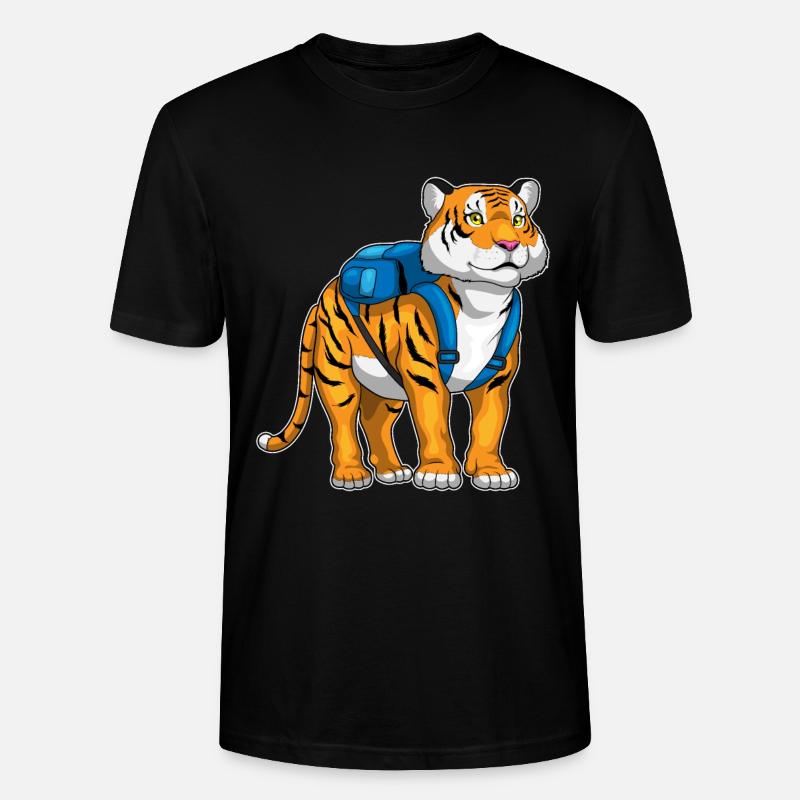 Tiger Student Backpack School - Stanley/Stella CRAFTER Unisex Organic T-Shirt - black