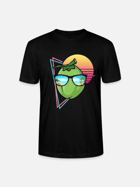 Retro Coconut Design - Stanley/Stella CRAFTER Unisex Organic T-Shirt - black