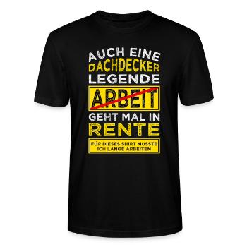 Dachdecker Rente - Stanley/Stella Unisex Bio-T-Shirt CRAFTER - Schwarz - Vorne - Alina (178cm) & Michal (187cm)