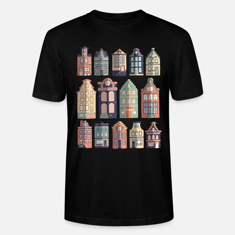 Holländische Häuser - Stanley/Stella Unisex Bio-T-Shirt CRAFTER - Schwarz