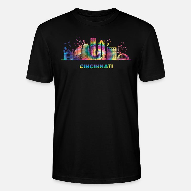 Ligne d’horizon de Cincinnati - T-shirt bio CRAFTER Stanley Stella Unisexe - noir