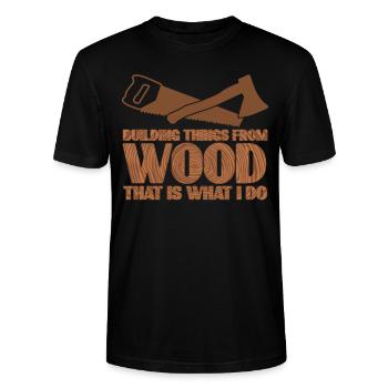 Carpenter Wood - Stanley/Stella Unisex Bio-T-Shirt CRAFTER - Schwarz - Vorne - Alina (178cm) & Michal (187cm)