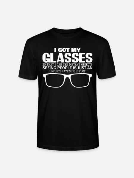 Misanthrope Glasses Spectacles Opticals - Stanley/Stella CRAFTER Unisex Organic T-Shirt - black