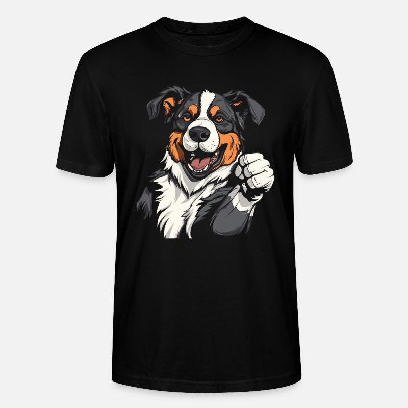 Border Collie Cool - Stanley/Stella Unisex Bio-T-Shirt CRAFTER - Schwarz