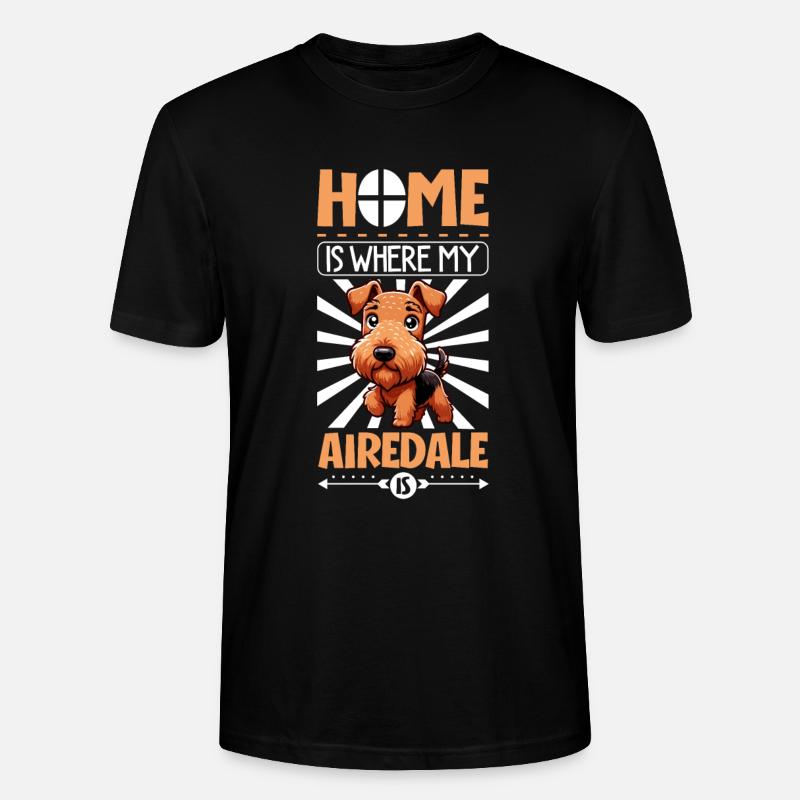Accueil - Airedale Terrier - T-shirt bio CRAFTER Stanley Stella Unisexe - noir