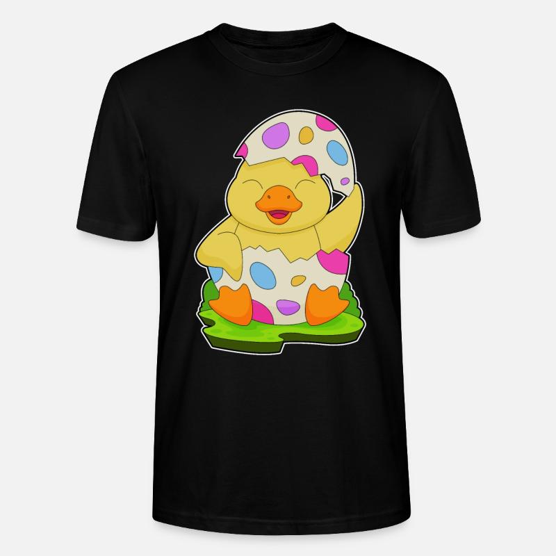 Duck Easter Easter Egg - Stanley/Stella CRAFTER Unisex Organic T-Shirt - black