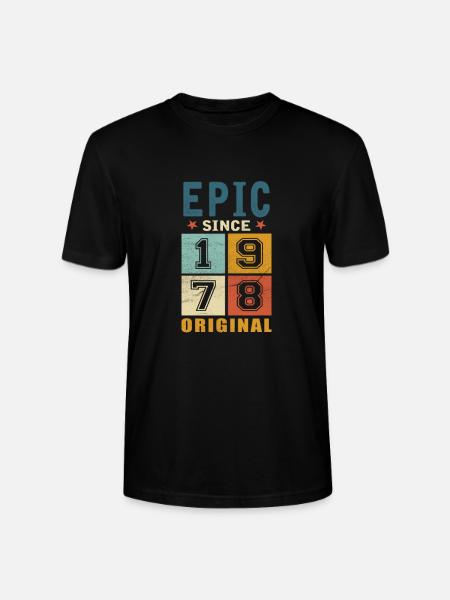 1978 Birthday Epic since - Stanley/Stella CRAFTER Unisex Organic T-Shirt - black