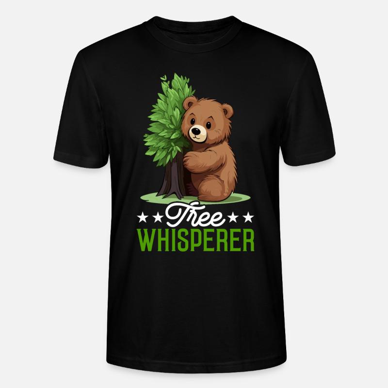 Tree Hugger Umweltschützer Bär - Stanley/Stella Unisex Bio-T-Shirt CRAFTER - Schwarz