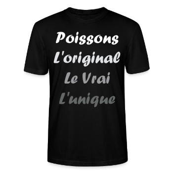 poissons - T-shirt bio CRAFTER Stanley Stella Unisexe - noir - Devant - Alina (178cm) & Michal (187cm)
