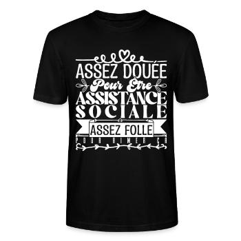 Geschenk für Sozialarbeiter. Perfekter Assistent. - Stanley/Stella Unisex Bio-T-Shirt CRAFTER - Schwarz - Vorne - Alina (178cm) & Michal (187cm)