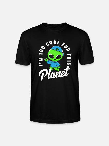 Funny Alien Kids - Stanley/Stella CRAFTER Unisex Organic T-Shirt - black