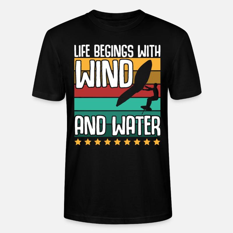 Wing Foiling Winging Foilboard - Stanley/Stella Unisex Bio-T-Shirt CRAFTER - Schwarz
