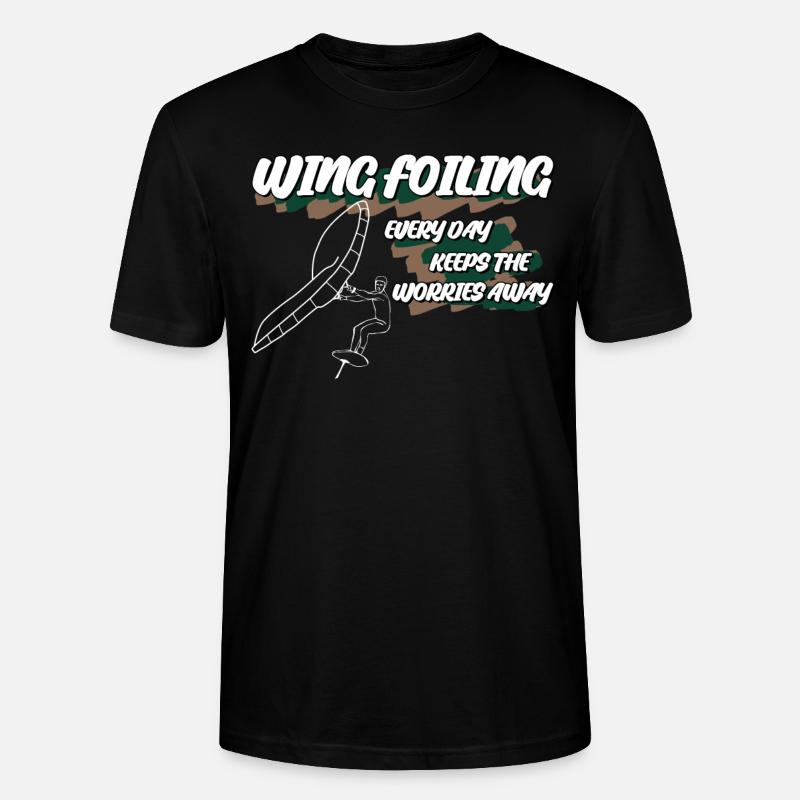 Wingsurf, Wing Foil, Winging - T-shirt bio CRAFTER Stanley Stella Unisexe - noir