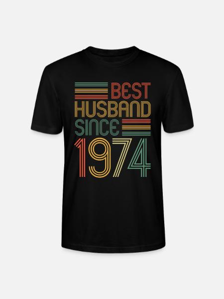 Best husband since 1974 50th wedding anniversary - Stanley/Stella CRAFTER Unisex Organic T-Shirt - black