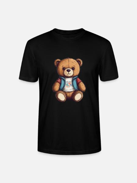 Teddy Bear Cartoon Teddy Bear Cute - Stanley/Stella CRAFTER Unisex Organic T-Shirt - black