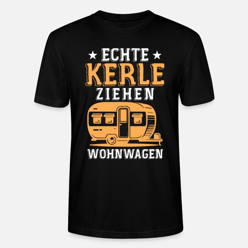 Echte kerle ziehen wohnwagen - Stanley/Stella Unisex Bio-T-Shirt CRAFTER - Schwarz