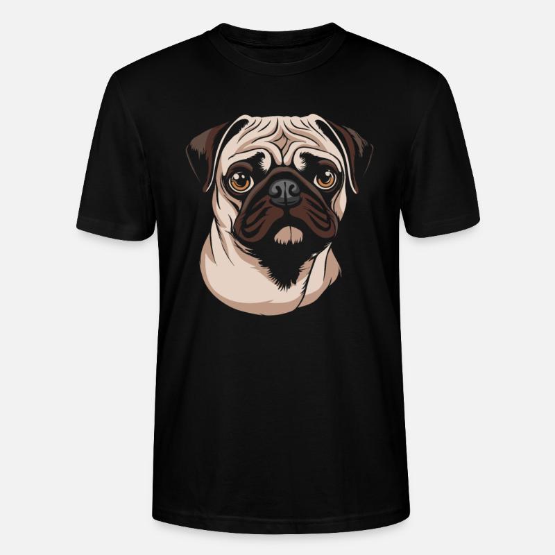 Mops Hund - Stanley/Stella Unisex Bio-T-Shirt CRAFTER - Schwarz