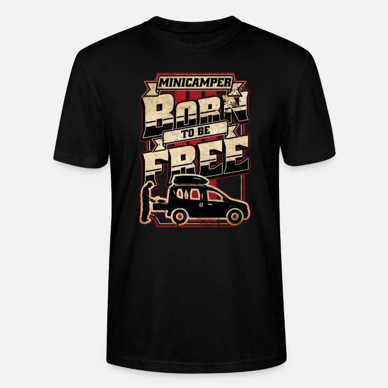 Minicamper BORN Camping-Camper Microcamper - T-shirt bio CRAFTER Stanley Stella Unisexe - noir