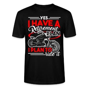 Motorcycle Retirement Plan To Ride Motorcycle - Stanley/Stella CRAFTER Unisex Organic T-Shirt - black - Front - Alina (178cm) & Michal (187cm)