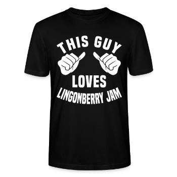Confiture de canneberges pour hommes - T-shirt bio CRAFTER Stanley Stella Unisexe - noir - Devant - Alina (178cm) & Michal (187cm)