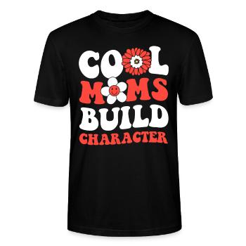 Maman Soutien Maman - T-shirt bio CRAFTER Stanley Stella Unisexe - noir - Devant - Alina (178cm) & Michal (187cm)