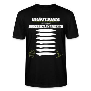 Bräutigam Polterer Junggesellenabschied Aufgaben - Stanley/Stella Unisex Bio-T-Shirt CRAFTER - Schwarz - Vorne - Alina (178cm) & Michal (187cm)