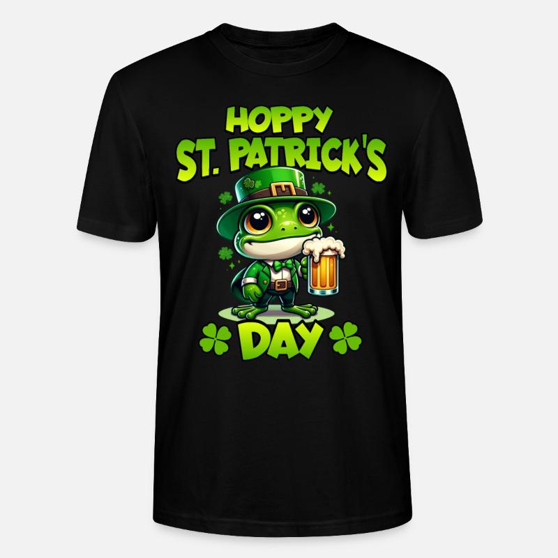 Frosch St. Patricks Day - Stanley/Stella Unisex Bio-T-Shirt CRAFTER - Schwarz