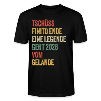 Rentner Rente 2026 Sprüche Ruhestand Geschenk - Stanley/Stella Unisex Bio-T-Shirt CRAFTER - Schwarz - Vorne - Alina (178cm) & Michal (187cm)