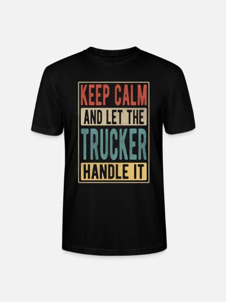 Trucker Retro Gift - Stanley/Stella CRAFTER Unisex Organic T-Shirt - black