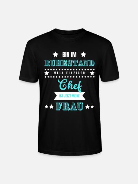 Ruhestand Rentner Pensionär lustig Ehefrau Chef - Stanley Stella CRAFTER unisex økologisk-T-shirt - sort