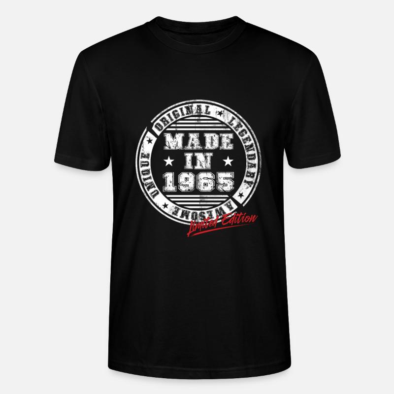 Rétro Patch Vintage 1965 cadeau d’anniversaire - T-shirt bio CRAFTER Stanley Stella Unisexe - noir