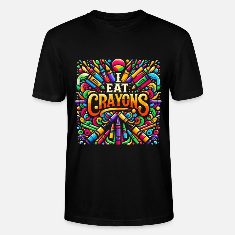 I Eat Crayons 23 - Stanley/Stella Unisex Bio-T-Shirt CRAFTER - Schwarz