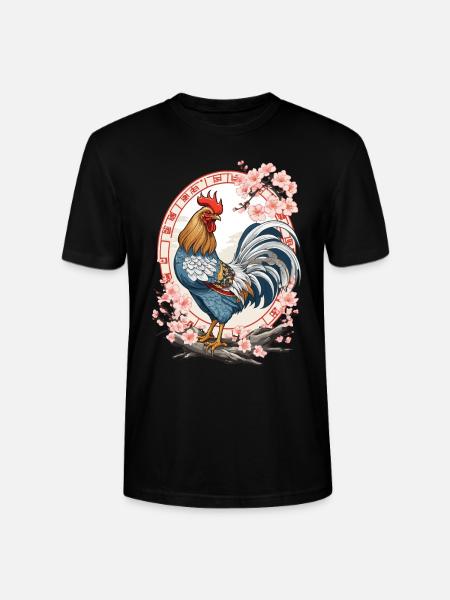 Asian With Cherry Blossoms Aesthetic - Stanley/Stella CRAFTER Unisex Organic T-Shirt - black
