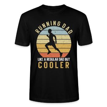 Running Dad Marathon Runner Coach Marathoner - Stanley/Stella CRAFTER Unisex Organic T-Shirt - black - Front - Alina (178cm) & Michal (187cm)