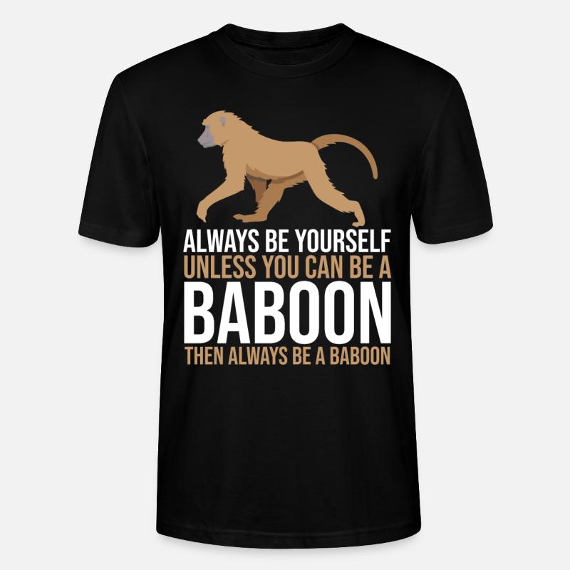Gift for baboon lover - Stanley/Stella CRAFTER Unisex Organic T-Shirt - black