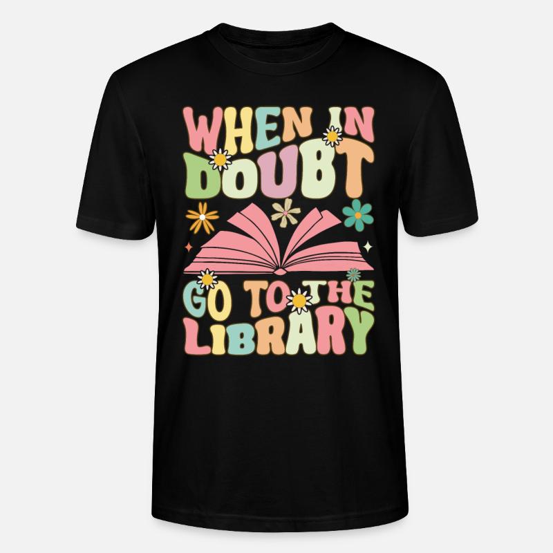 Groovy Book Reader Bibliothekar - Stanley/Stella Unisex Bio-T-Shirt CRAFTER - Schwarz