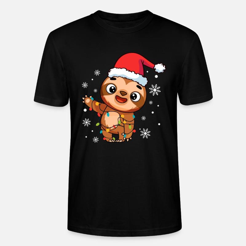 Faultier Weihnachten - Stanley/Stella Unisex Bio-T-Shirt CRAFTER - Schwarz