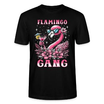 Flamingo Gang - Stanley/Stella Unisex Bio-T-Shirt CRAFTER - Schwarz - Vorne - Alina (178cm) & Michal (187cm)
