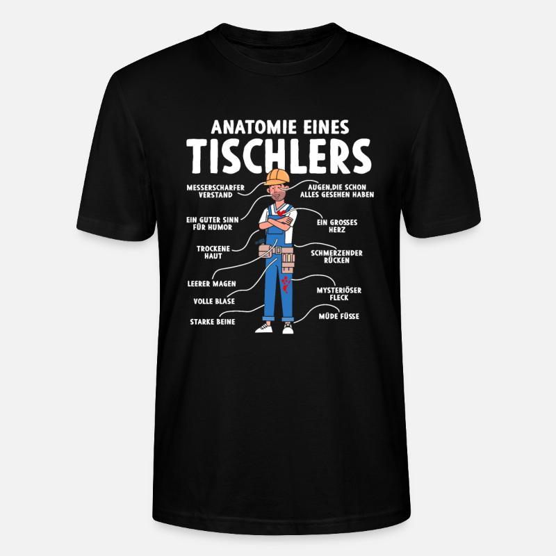 Anatomie d’un charpentier - T-shirt bio CRAFTER Stanley Stella Unisexe - noir