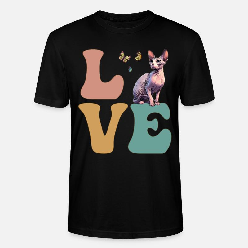 LIEBE Sphynx-Katze - Stanley/Stella Unisex Bio-T-Shirt CRAFTER - Schwarz