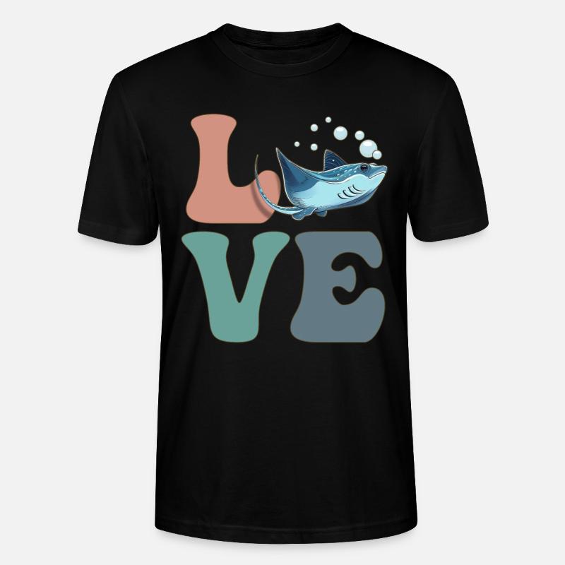 LIEBE Stachelrochen Mantarochen - Stanley/Stella Unisex Bio-T-Shirt CRAFTER - Schwarz