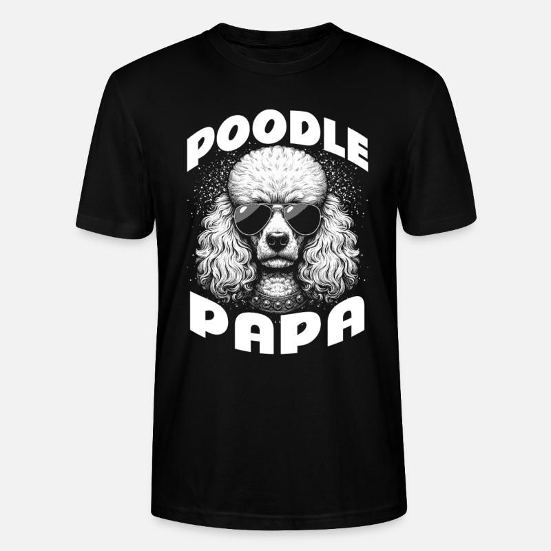 Poodle Papa - Stanley/Stella Unisex Bio-T-Shirt CRAFTER - Schwarz