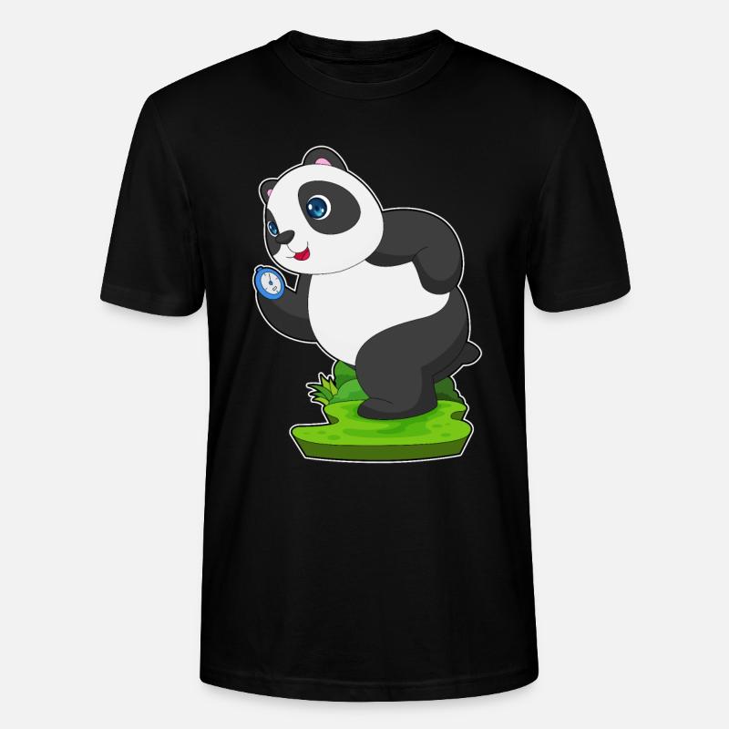 Panda Jogger Chronomètre Jogging - T-shirt bio CRAFTER Stanley Stella Unisexe - noir