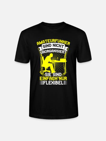 Amateur radio operators are flexible radio amateurs - Stanley/Stella CRAFTER Unisex Organic T-Shirt - black
